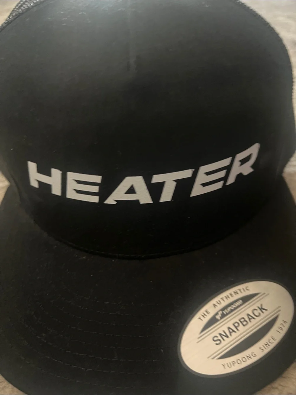 HEATER New Black Snapback Trucker Hat